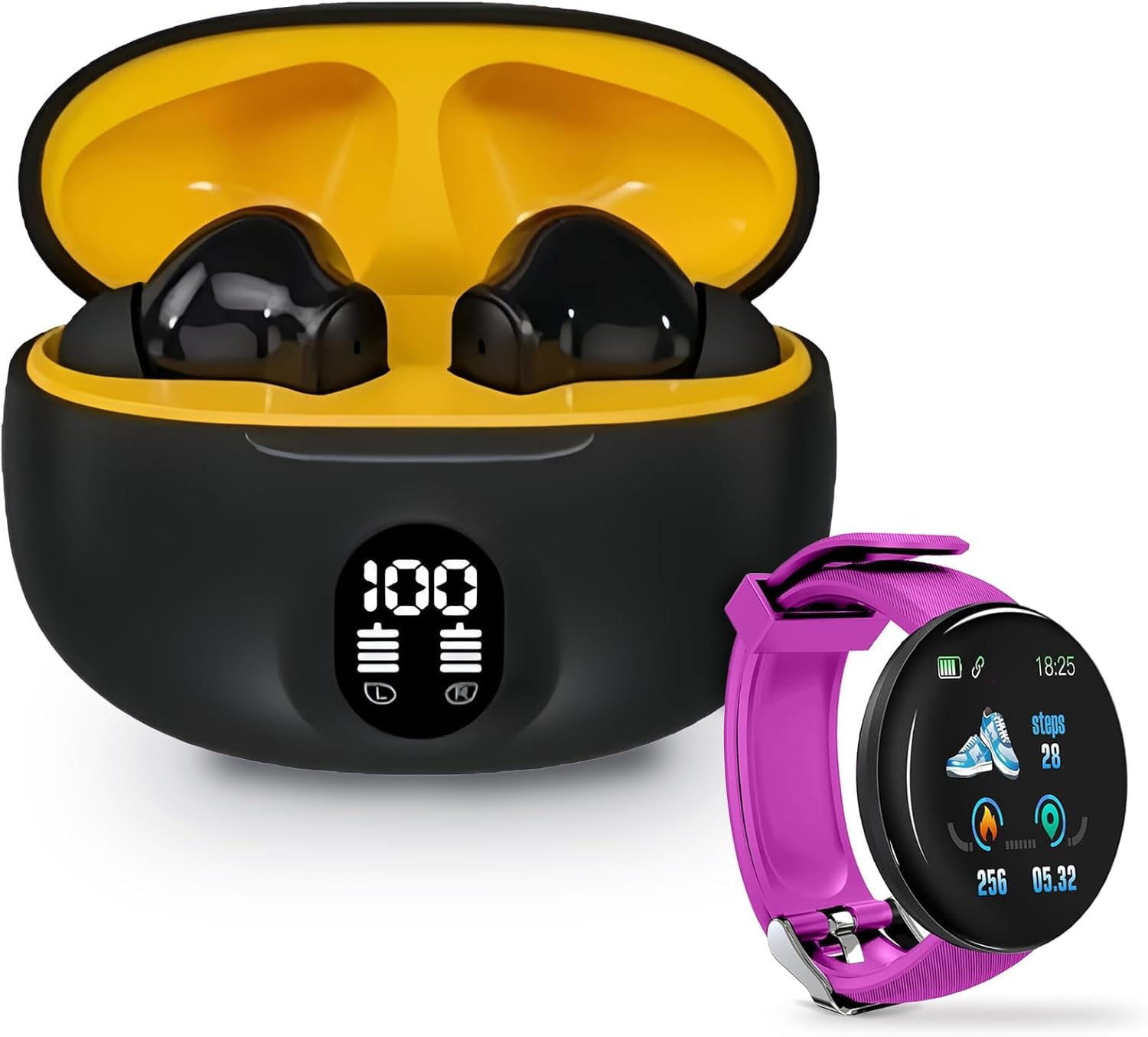 Auriculares con Reloj 2 en 1