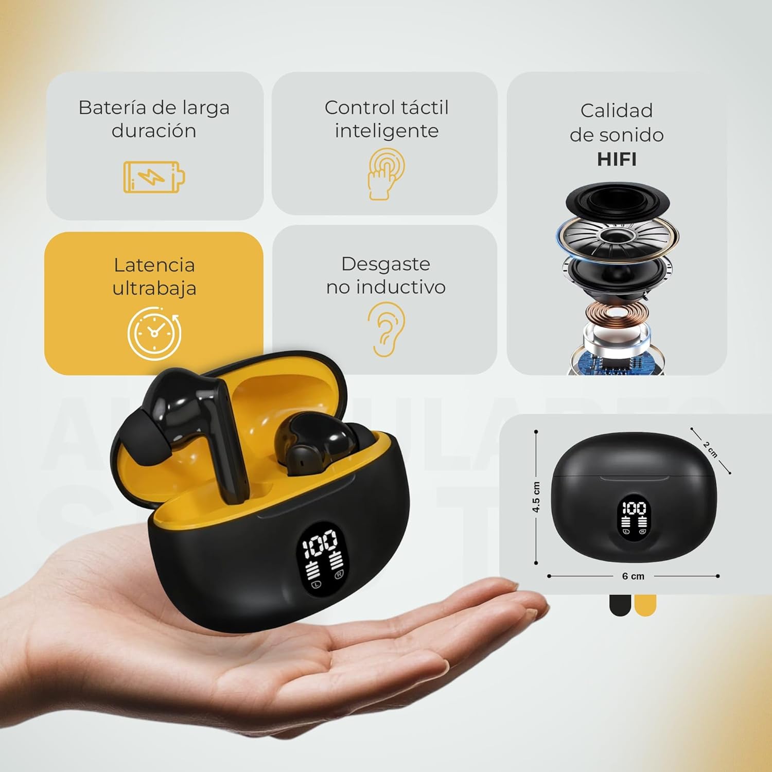 Auriculares Bluetooth con Reloj - Imagen 2