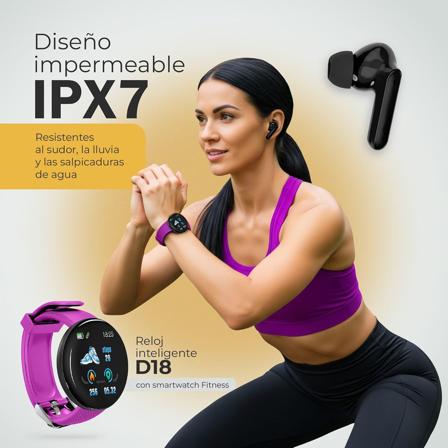 Auriculares Bluetooth con Reloj - Imagen 4