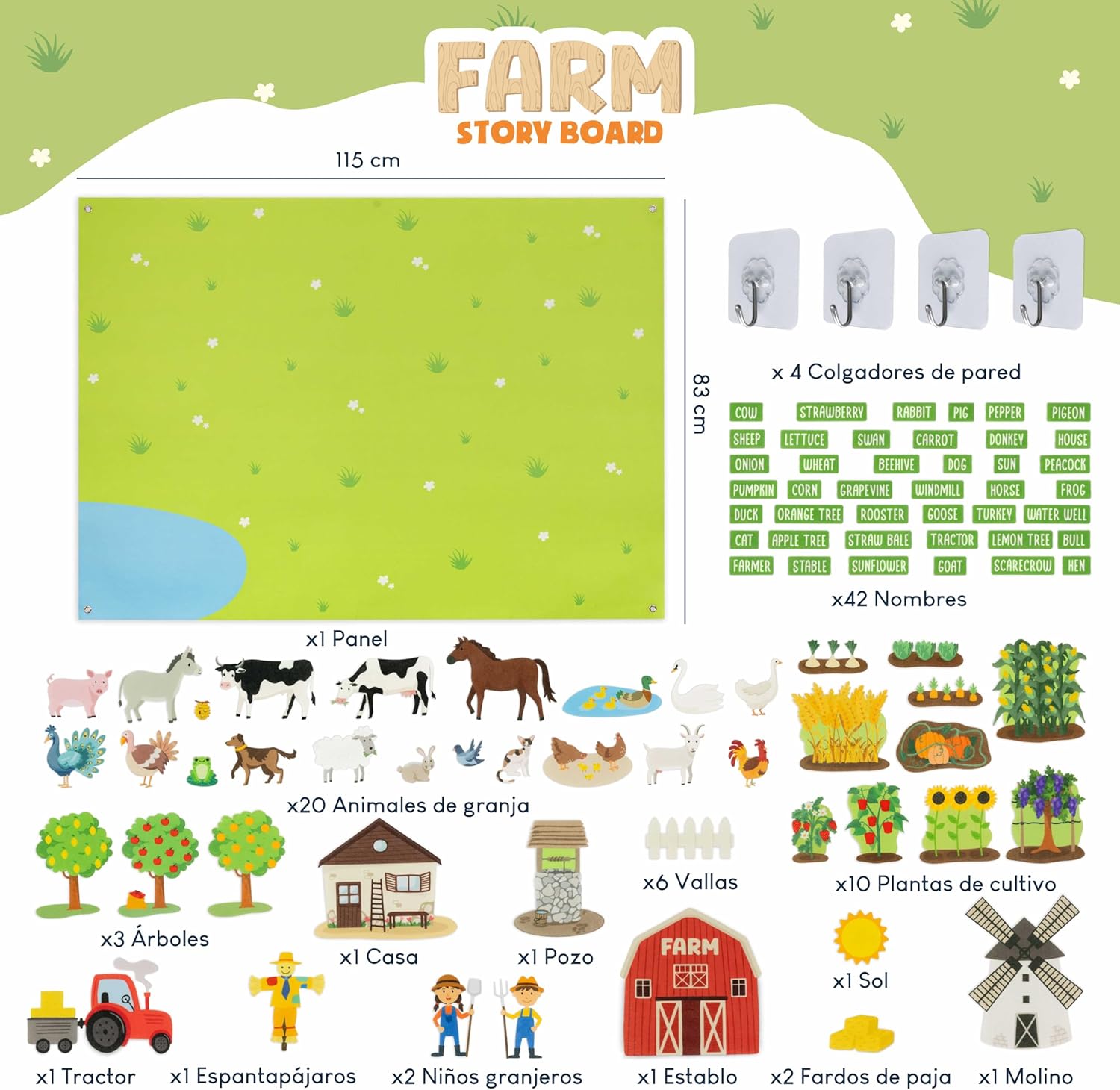 BONNYCO Pizarra Fieltro 92 Figuras - Imagen 2
