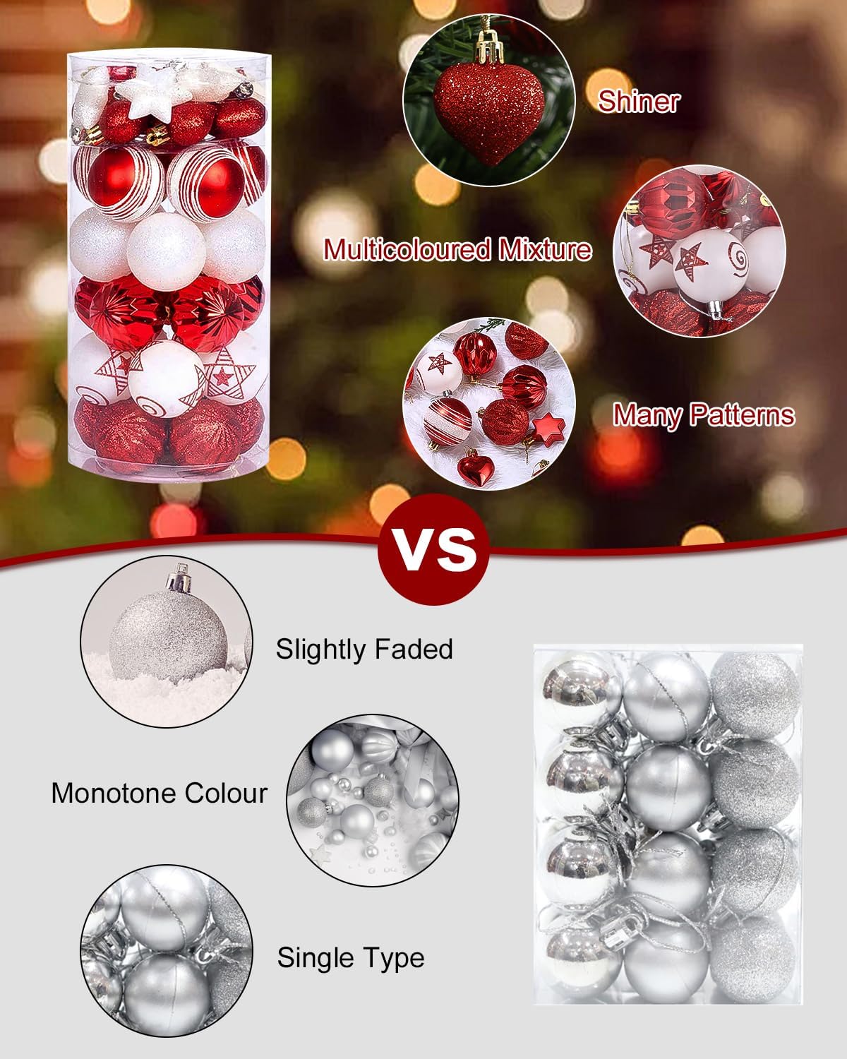 SOBEAU Decoración Bolas 35 Piezas - Imagen 5